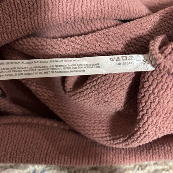 Free People Beach Happy Balloon Sleeve Pullover Sweater Pink Mauve- Size Medium - Picture 9 of 11